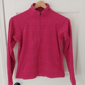 White Sierra Hot Pink Plaid Fleece Half Zip